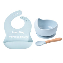 Vaisselle Nourriture sans déversement Ensembles de sevrage Assiette d&#39;alimentation Silicone Aspiration Bébé Enfants Bol Gratuit